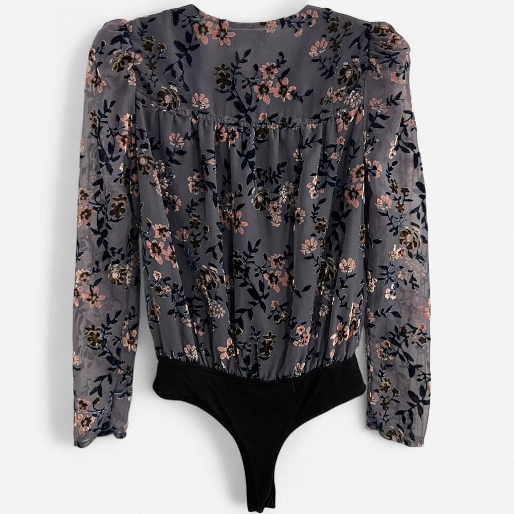 Apricot Lane Floral Velvet/Velveteen Bodysuit - Picture 5 of 7